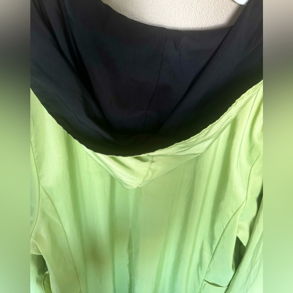 EUC Long Rain Hooded Jacket Reversible Black & Lime Green Coat - Women’s XL XXL - Picture 12 of 13